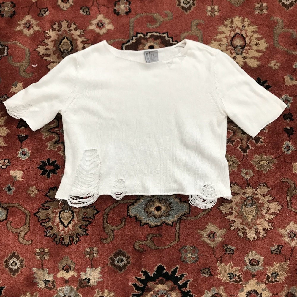 H&M cropped sweater destroyed
